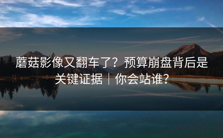 蘑菇影像又翻车了？预算崩盘背后是关键证据｜你会站谁？